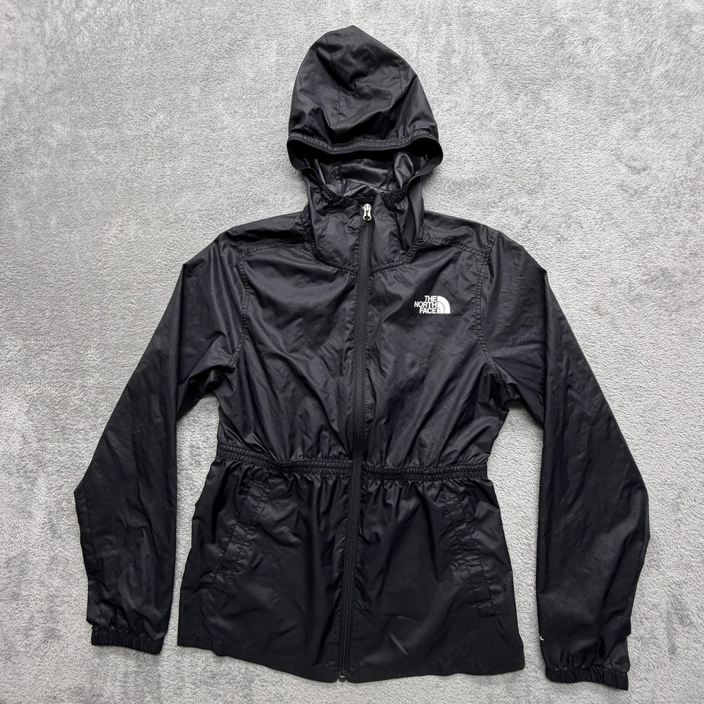 The North Face Jacket Womens M Black Windbreaker Hooded Lightweight Pockets